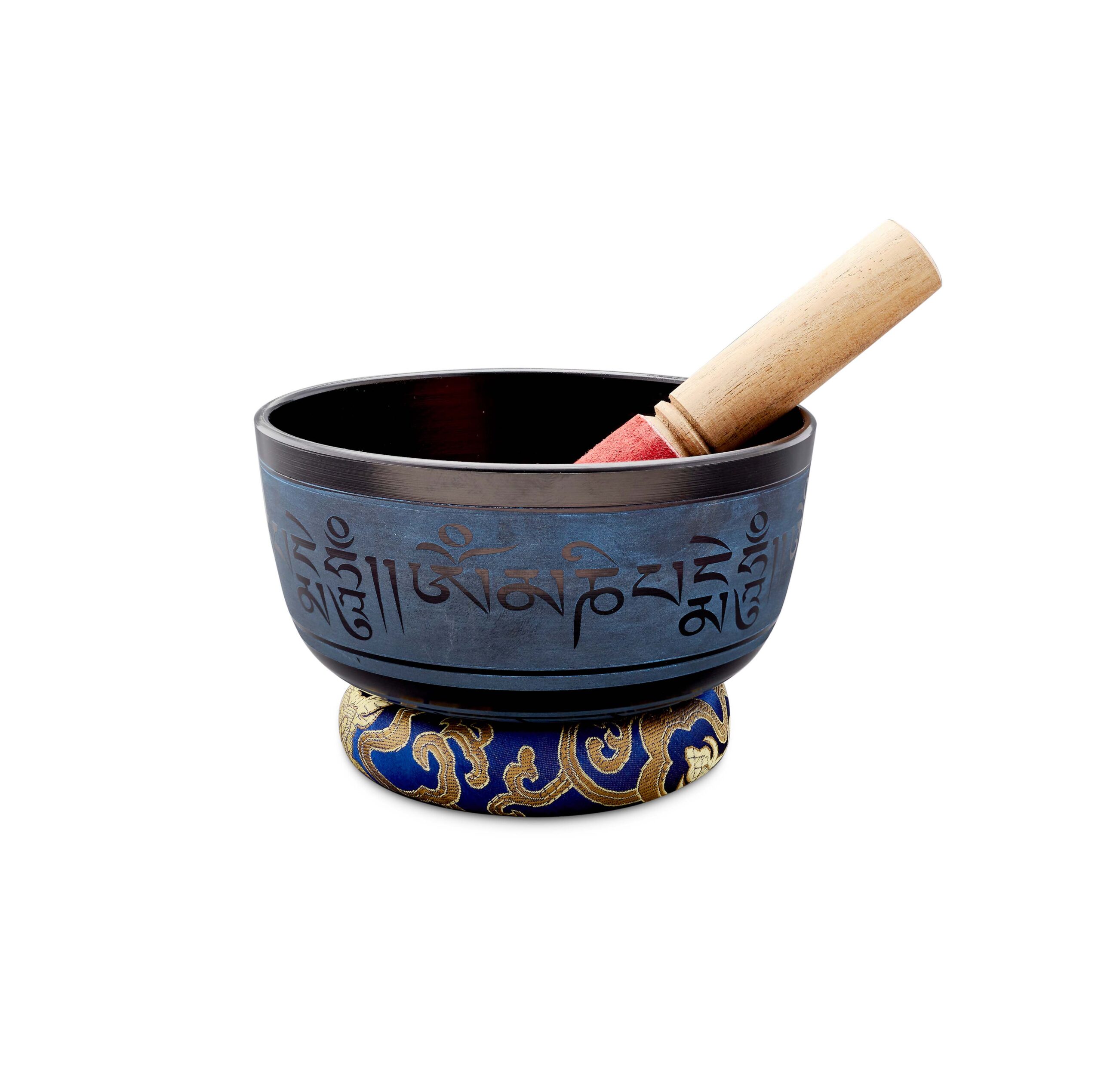 For Sound Therapists Singing Bowl with Mantra – Rustic Blue Colour
